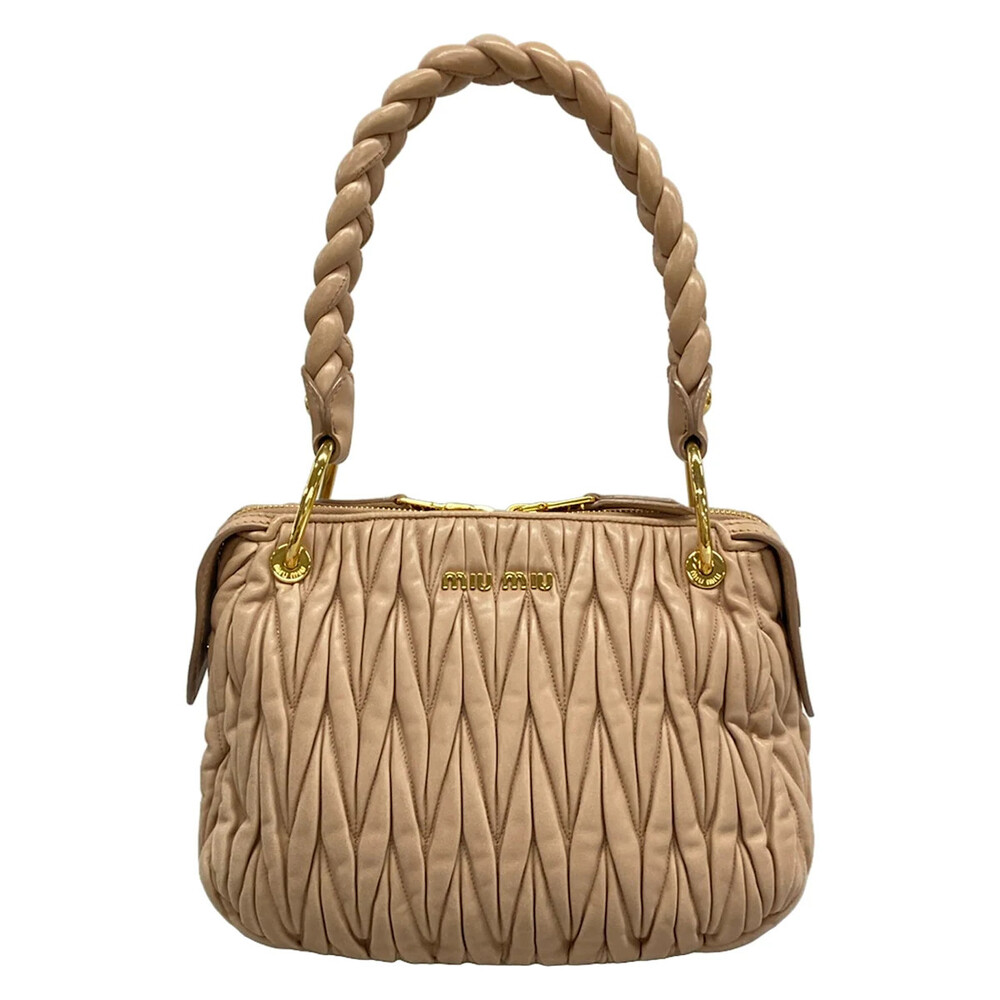 Miumiu Matelasse Beige Leather Handbag #332997M10B